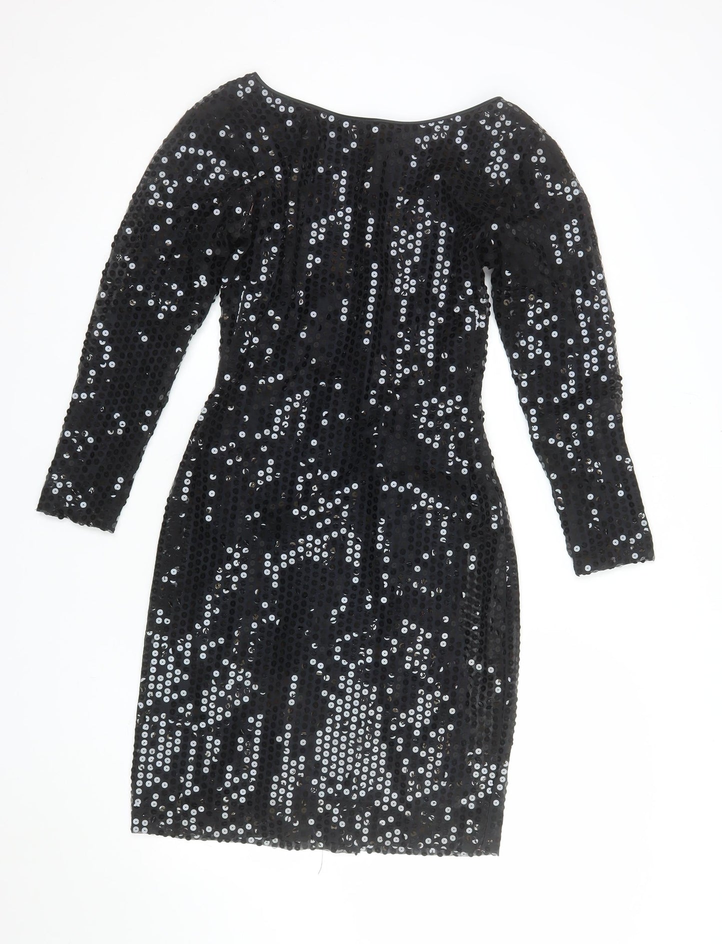 Icinoo Women's Black Sequin Bodycon Party Dress Size 8