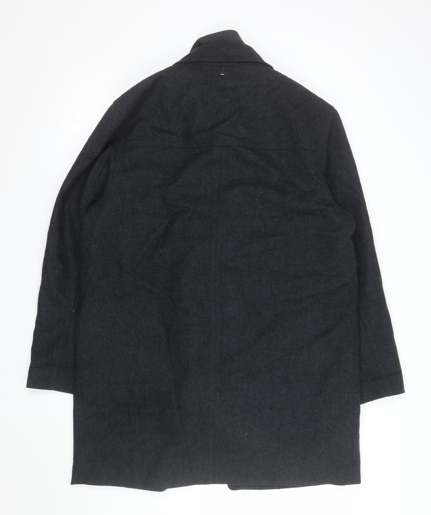 Chaps Men's Black Wool Blend Mid-Length Overcoat Size 38R