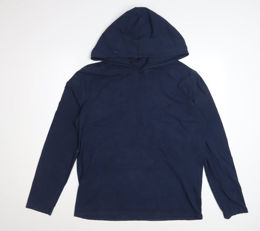 Hugo Boss Men's Blue Pullover Hoodie L Long Sleeve Cotton Elastane