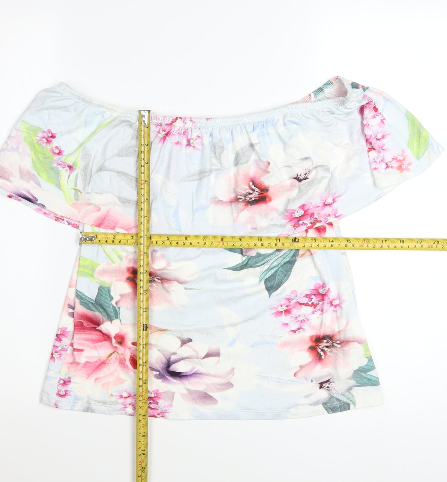 Lipsy London Women's Floral Off Shoulder Top UK 16 Viscose Blend