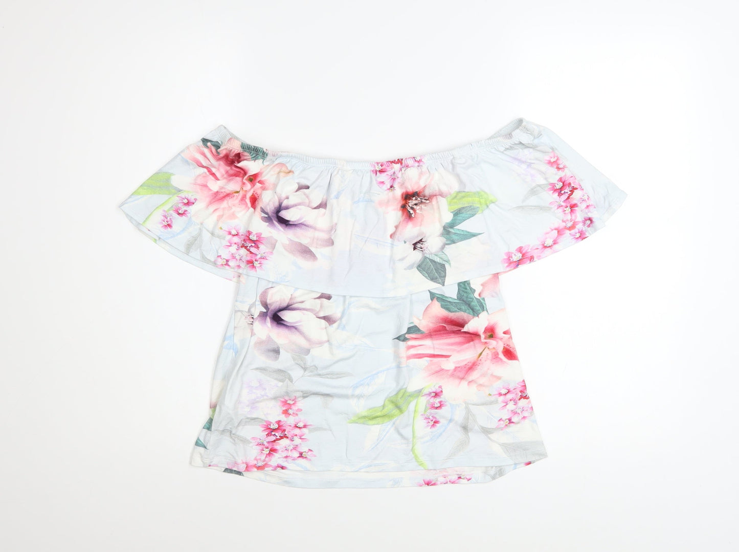 Lipsy London Women's Floral Off Shoulder Top UK 16 Viscose Blend