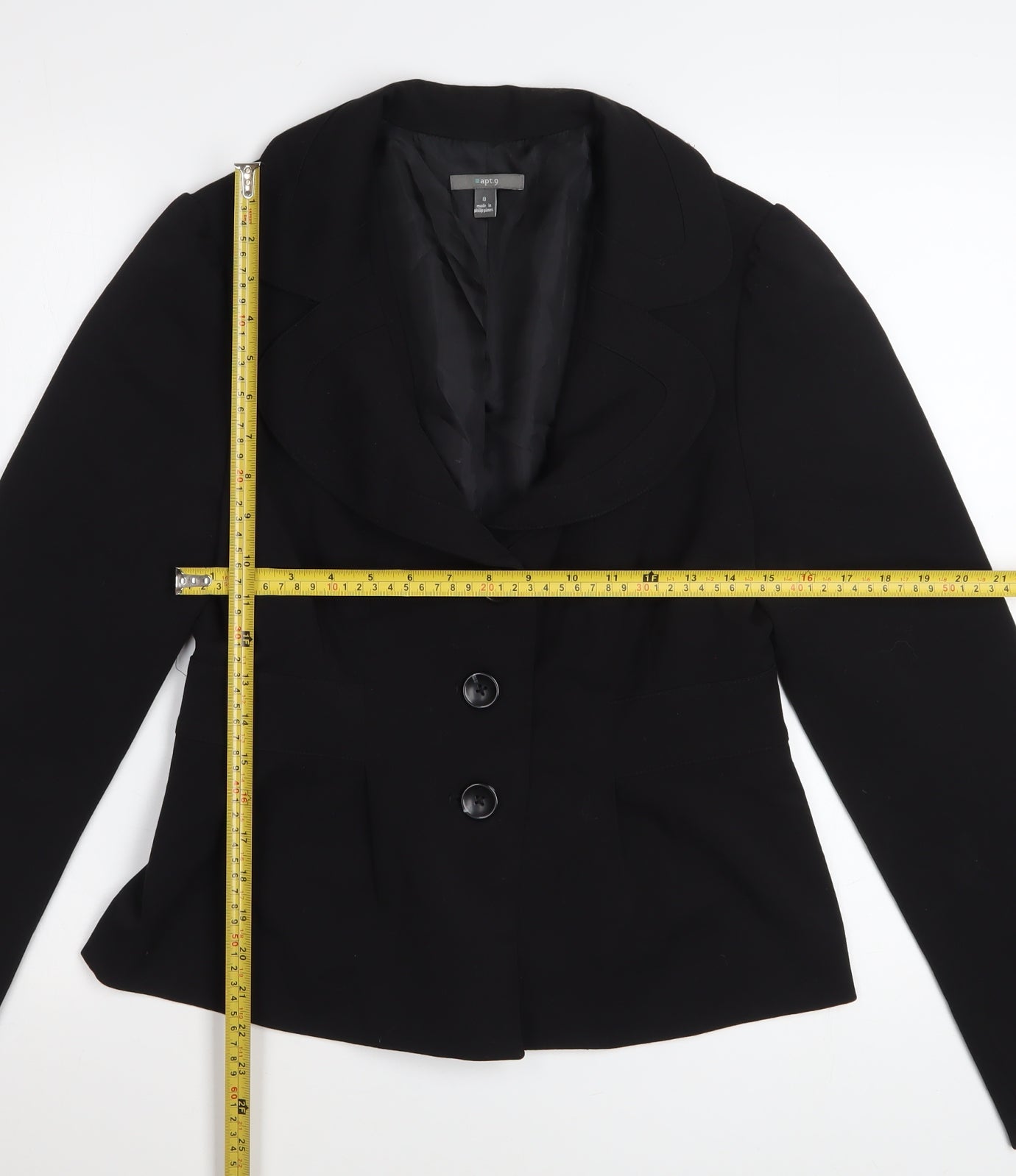 Apt.9 Womens Black Size 8 Tailored Blazer Jacket