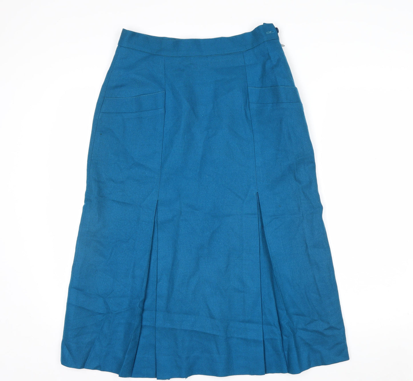 Austin Reed Women's Blue Wool A-Line Midi Skirt Size 14