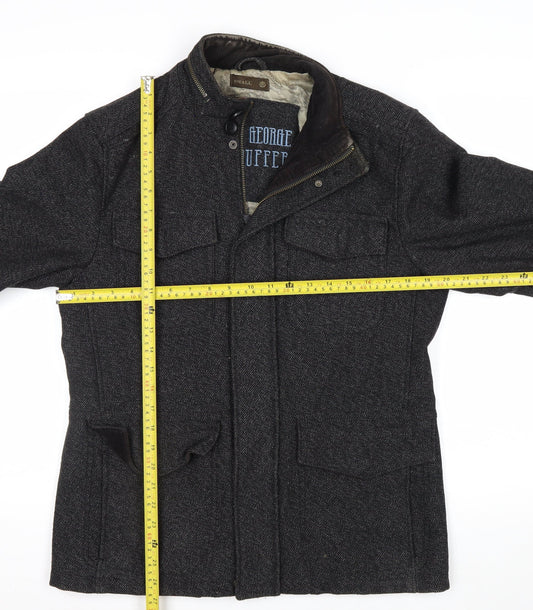 Saint George by Duffer Men’s Grey Wool Tweed Field Jacket Small