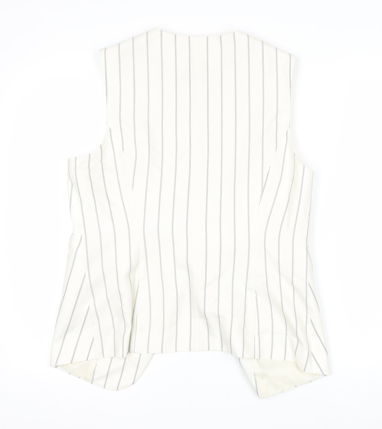 Marks and Spencer Women Ivory Striped Sleeveless Wrap Blouse UK 12
