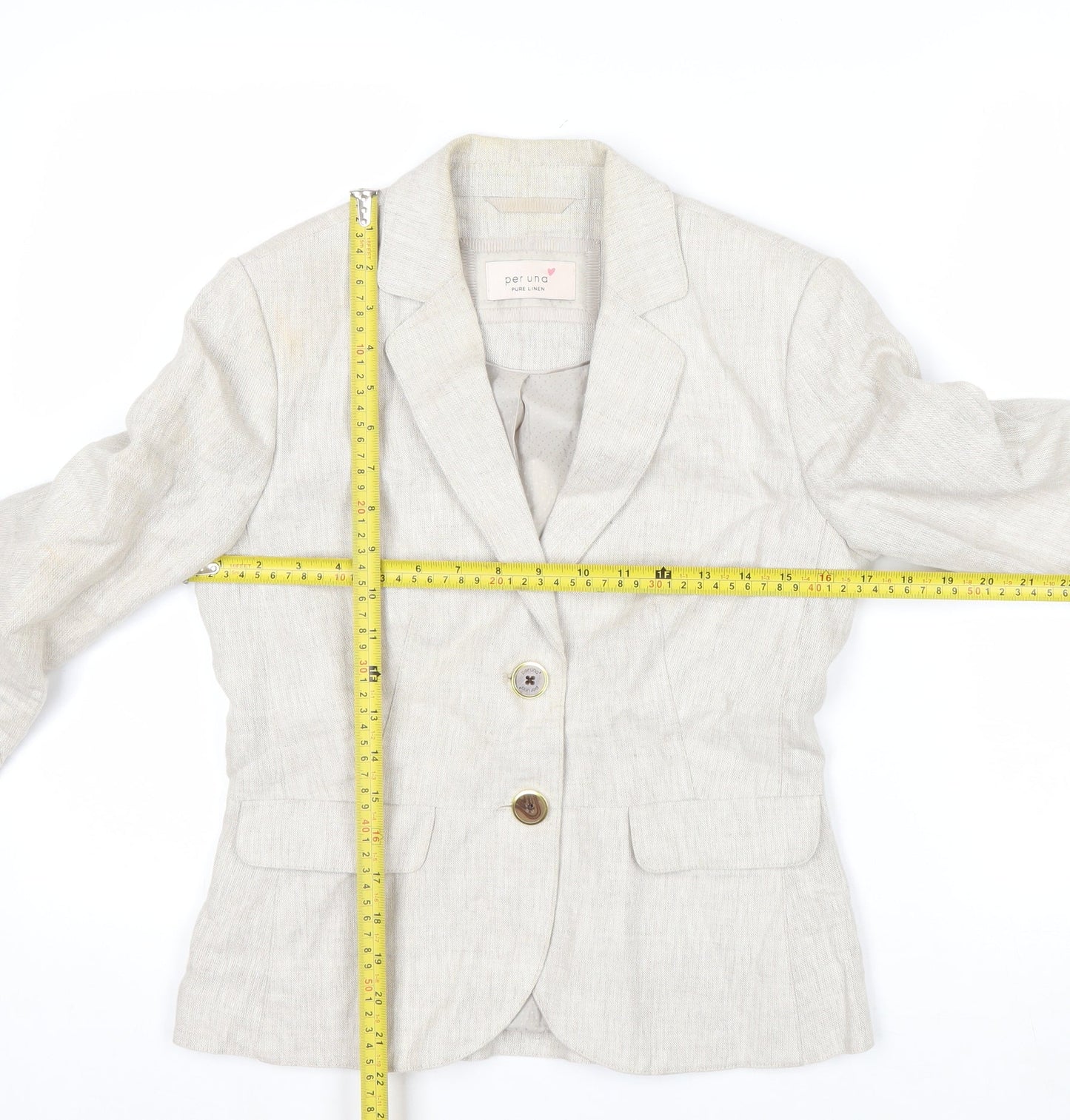 Marks and Spencer Per Una Beige Linen Women's Blazer Size 12