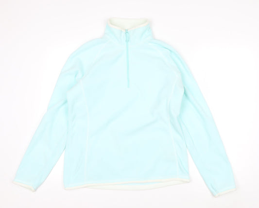 Mountain Warehouse Women Blue Size 12 Fleece Pullover 1/2 Zip Sweatshirt