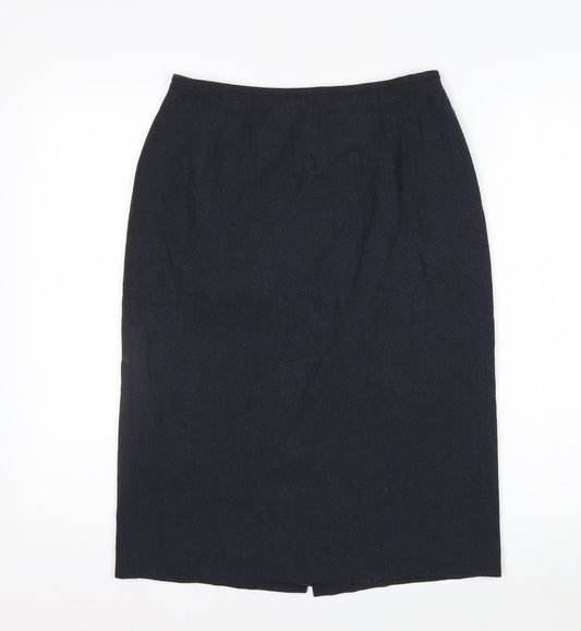 Kasper Women's Black Petite 6 Pencil Midi Skirt Lined Workwear