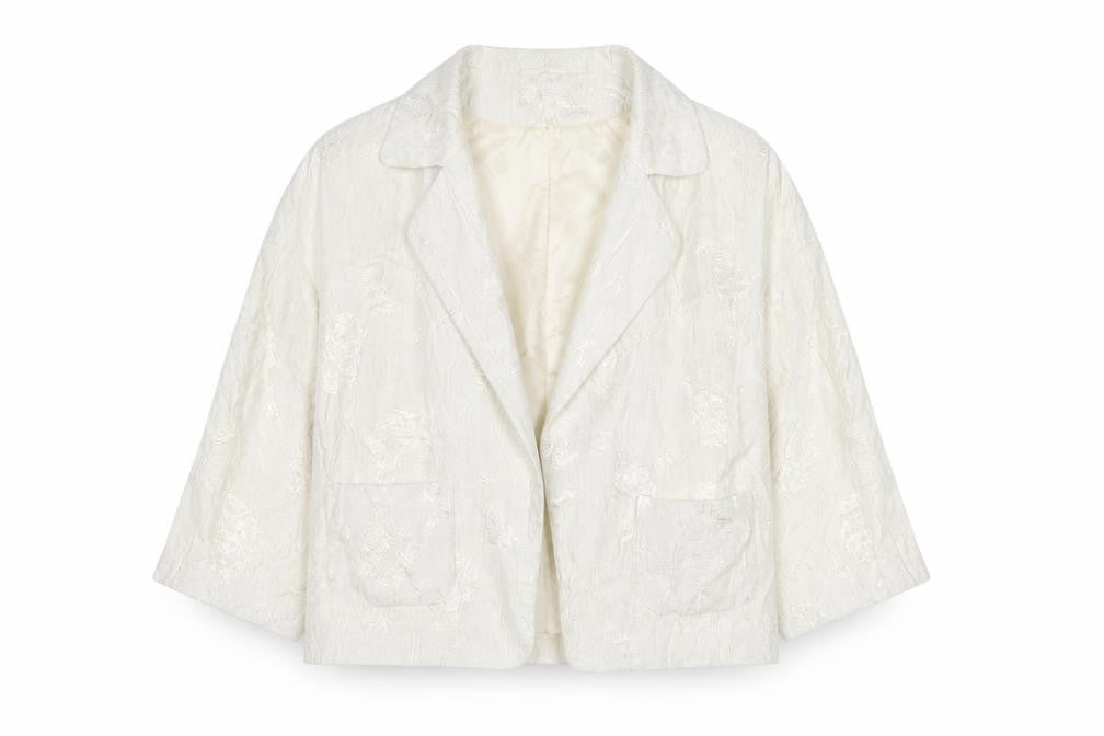 Marks & Spencer Autograph Women Ivory Textured Blazer Jacket UK 22