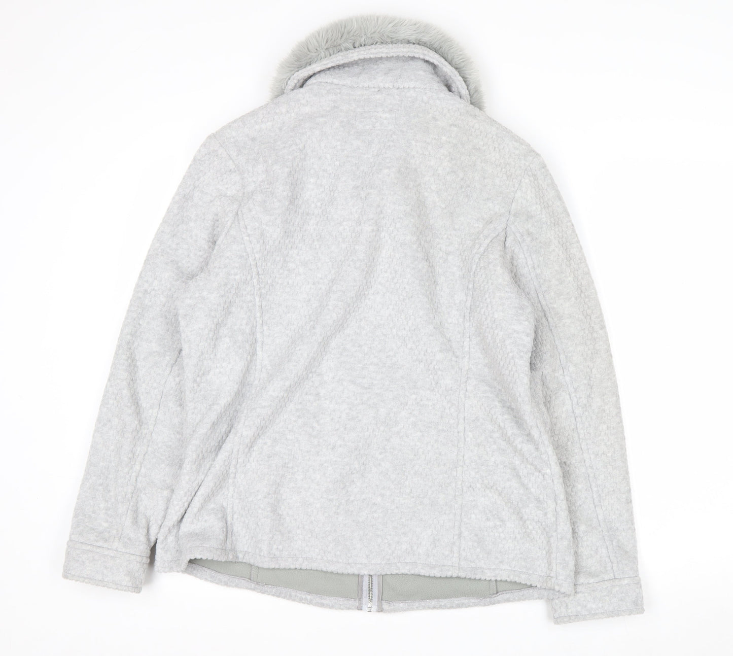 Marks and Spencer Women’s Grey Faux Fur Collar Zip Jacket Size 14