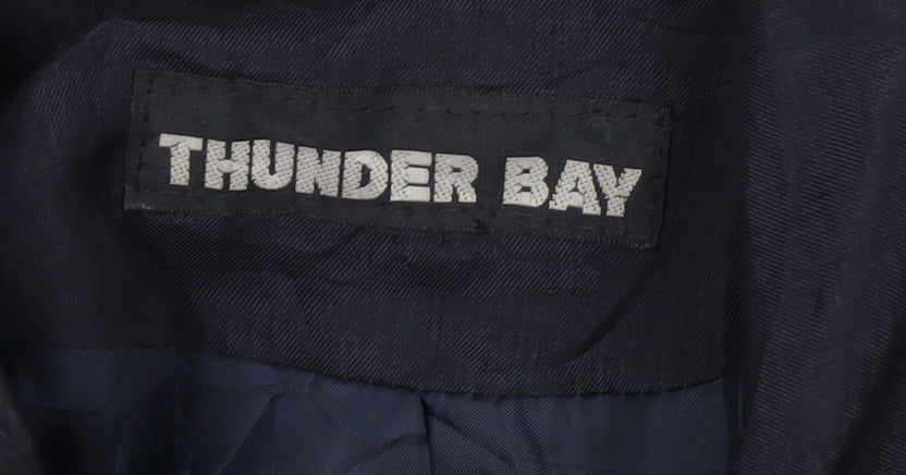 Thunder Bay Women's Blue Polyester Long Trench Coat Size 8