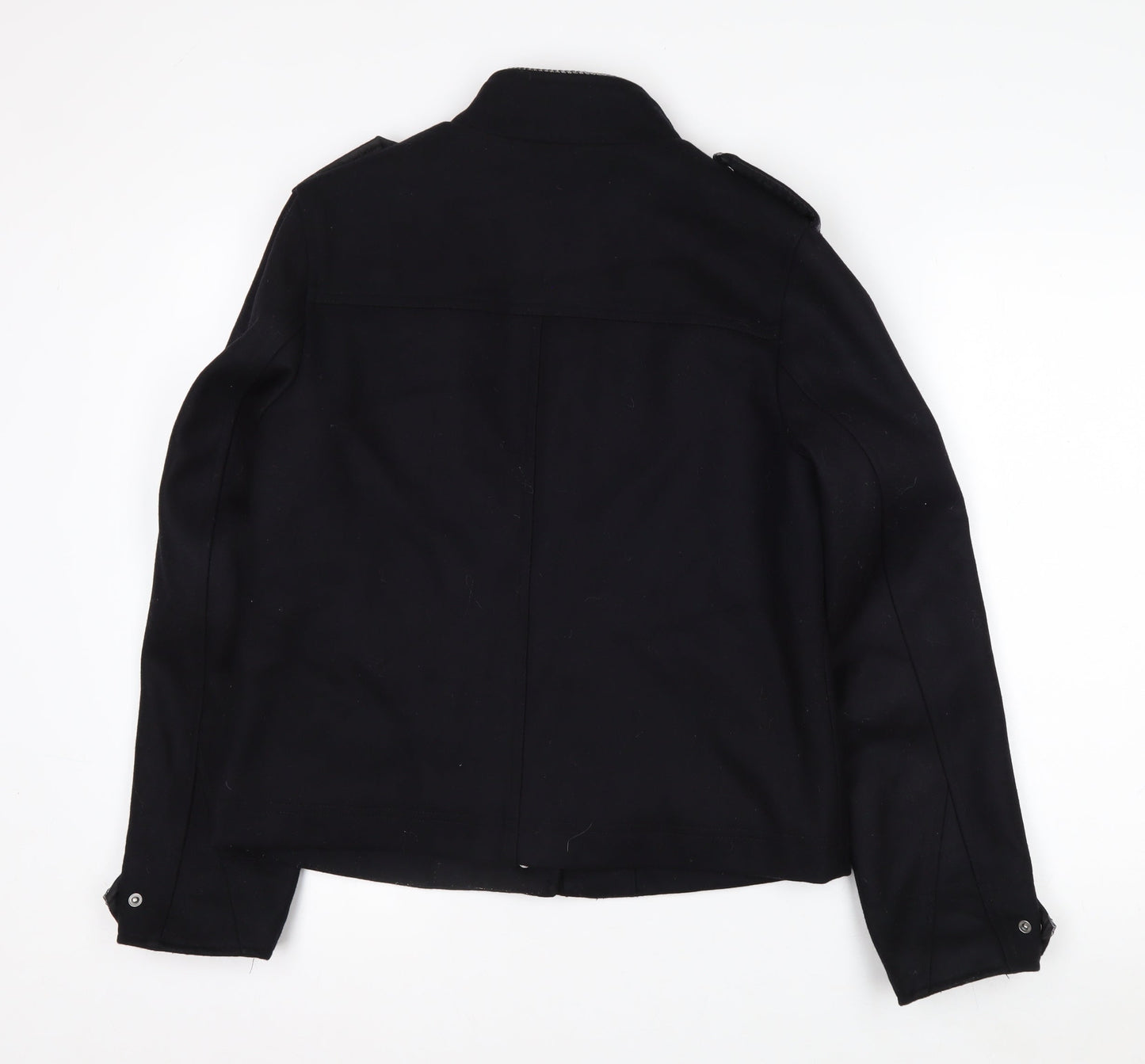 Marks and Spencer Women's Black Wool Blend Military Jacket UK 10