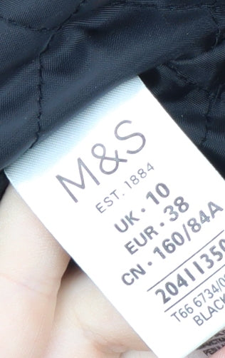 Marks and Spencer Women's Black Wool Blend Military Jacket UK 10