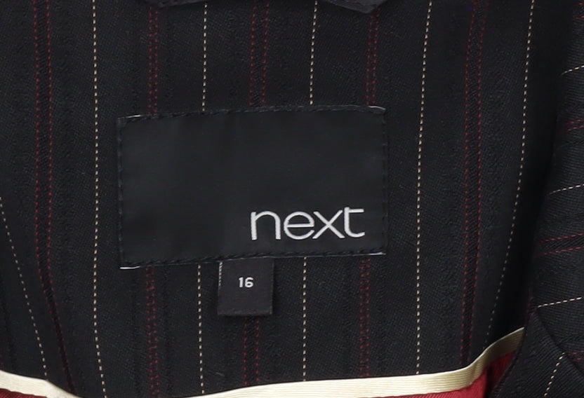 Next Women's Black Pinstripe Blazer Size 16 Classic Workwear Jacket
