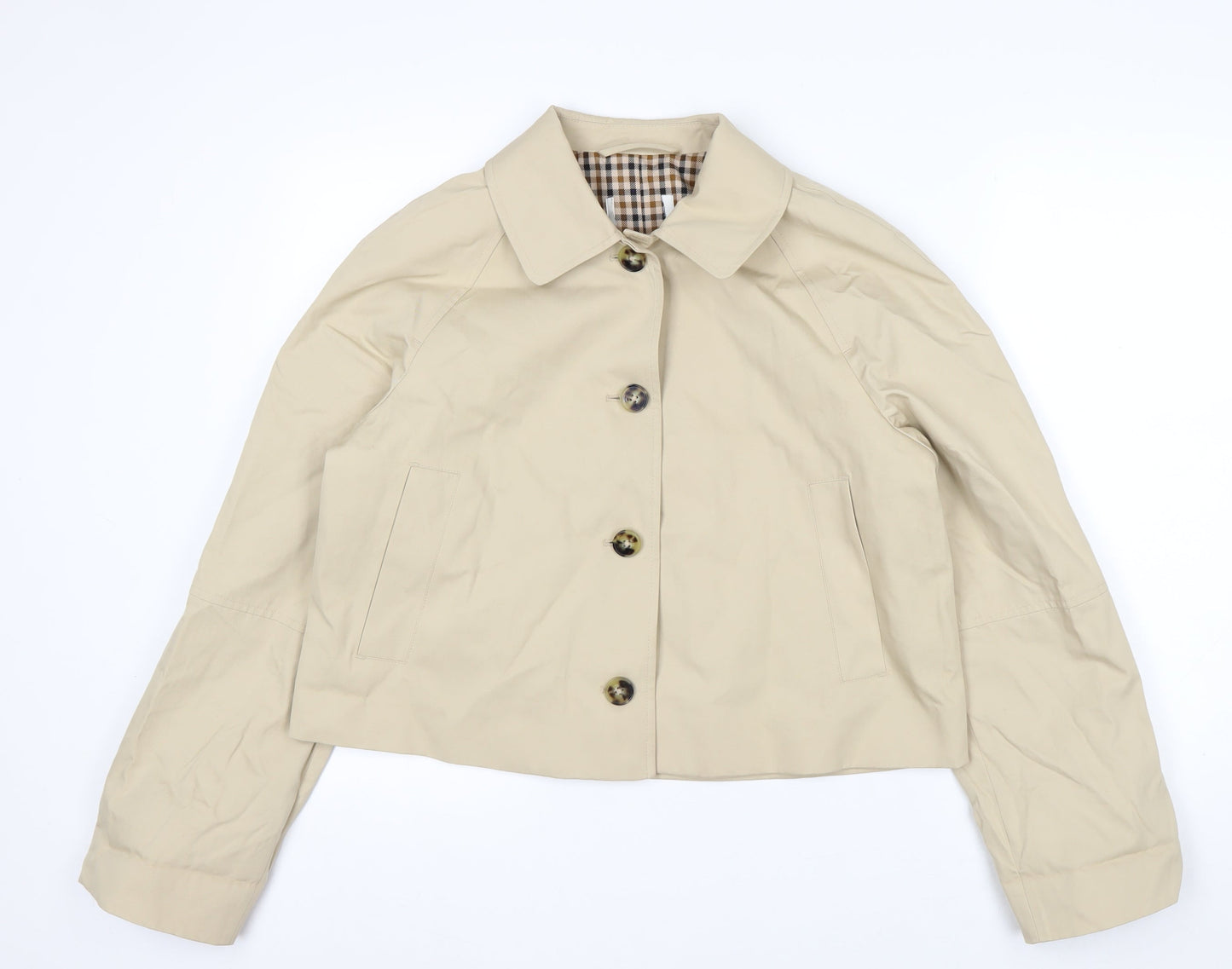 Marks and Spencer Women’s Beige Cotton Trench Jacket Size 14