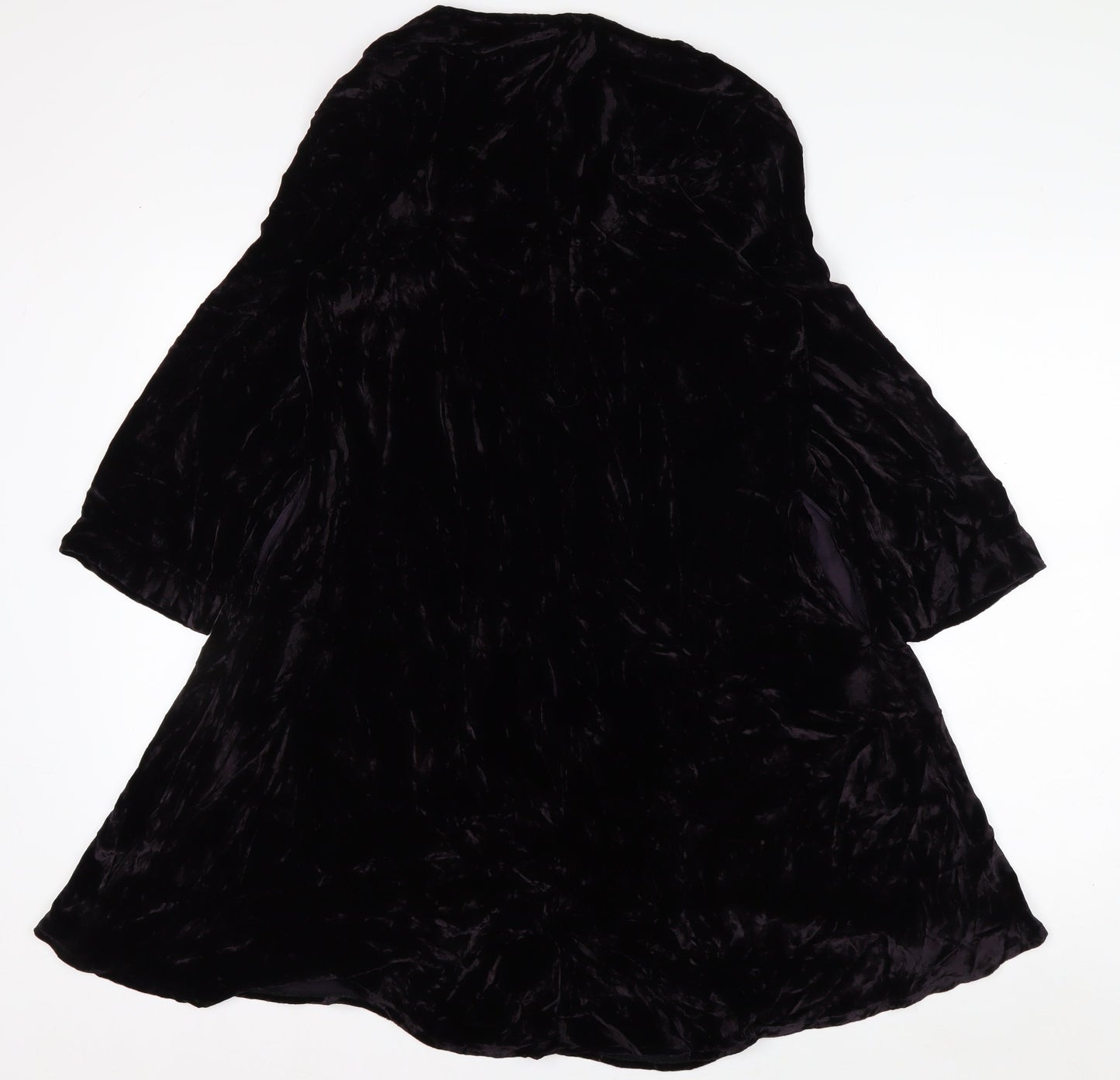 Grizas Women's Black Velvet A-Line Knee Length Dress S
