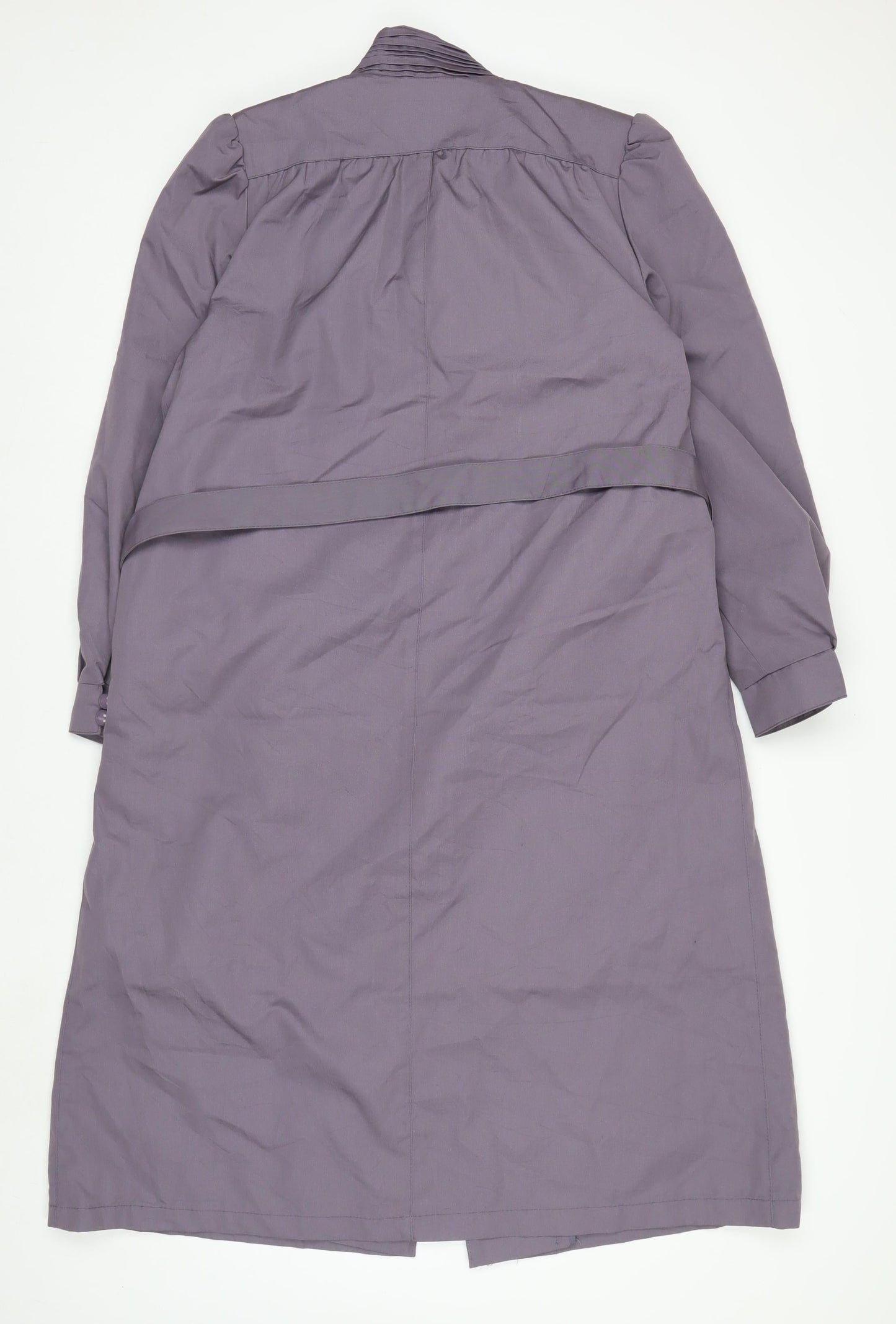 Sophisticate Miss Women’s Purple Belted Trench Coat Size 12 Long Sleeve