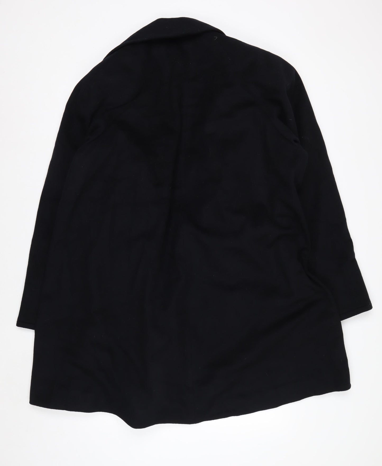 Anne Klein Women’s Black Wool Long Overcoat Size 12 Lined Classic
