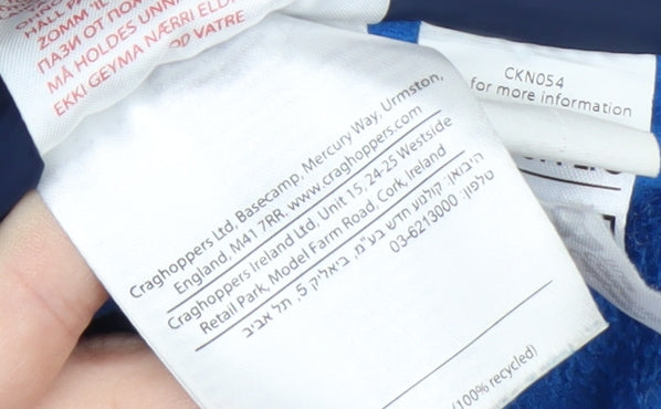 Craghoppers Boys Blue Hooded Puffer Jacket 9-10 Years Fleece Lined Outdoor Coat