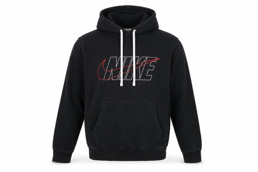 Nike Men's Black Pullover Hoodie M Logo Fleece Sweatshirt