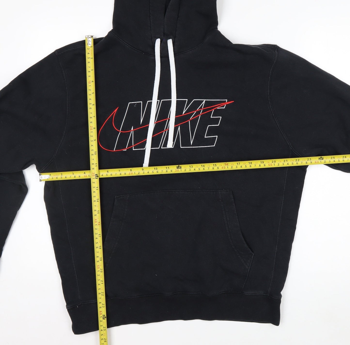 Nike Men's Black Pullover Hoodie M Logo Fleece Sweatshirt