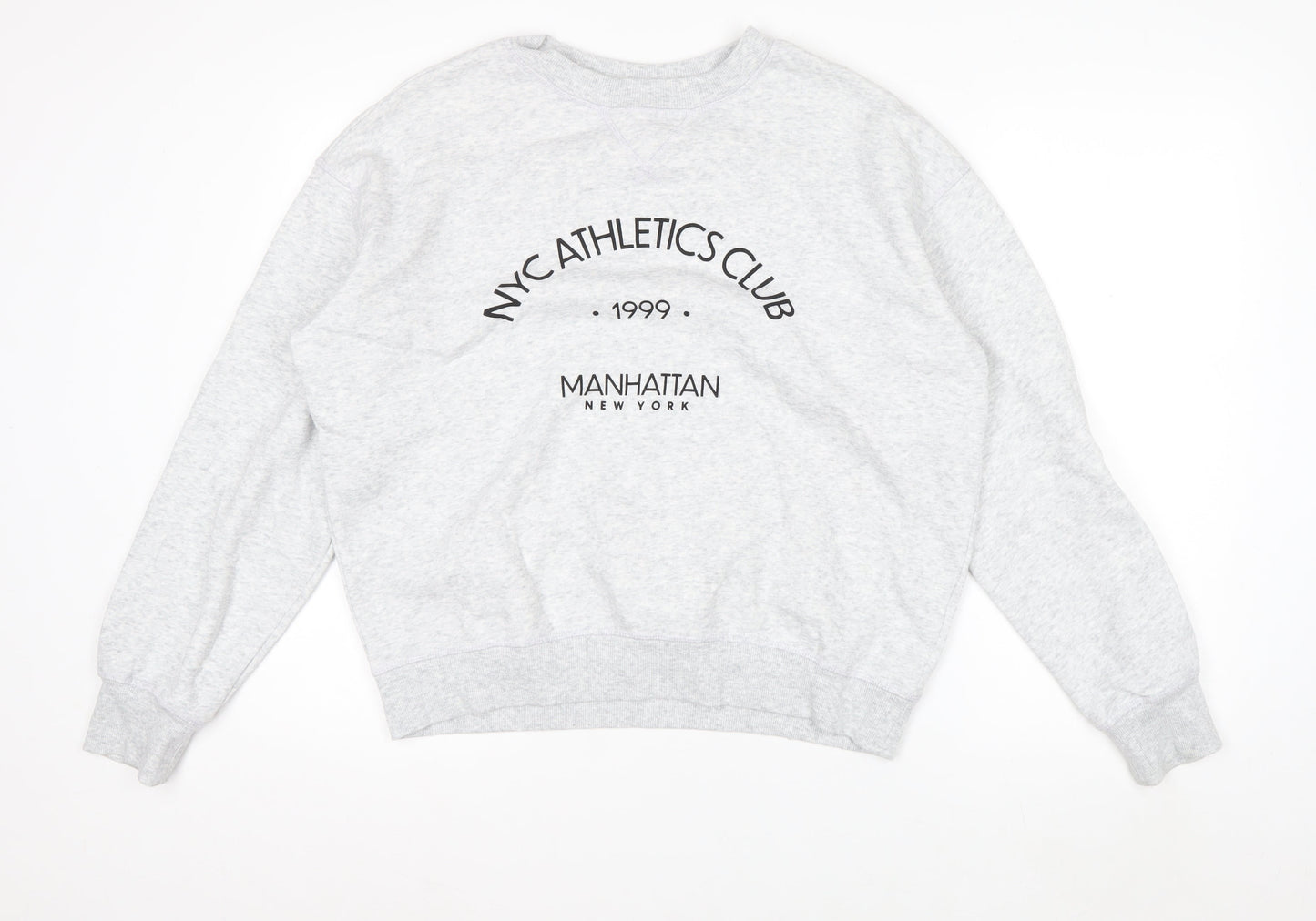 H&M Womens Grey NYC Athletics Club Sweatshirt Size S Cotton Blend
