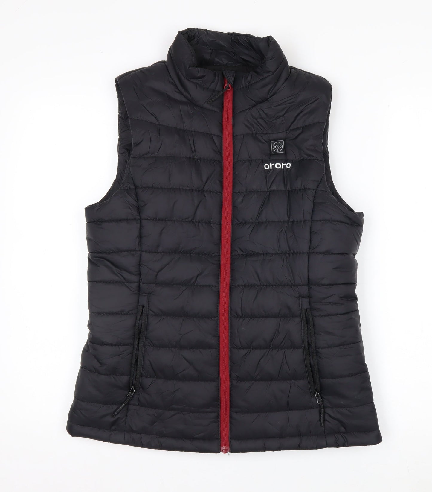 Ororo Women's Black Heated Quilted Waistcoat Bodywarmer Size S