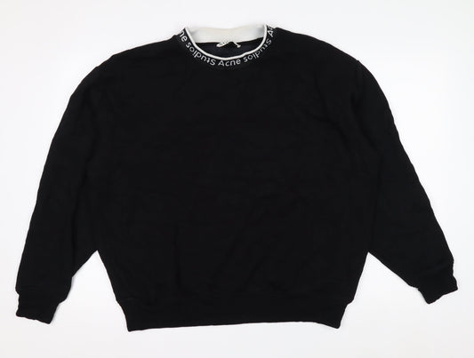 Acne Studios Men's Black Logo Crew Neck Sweatshirt Size M