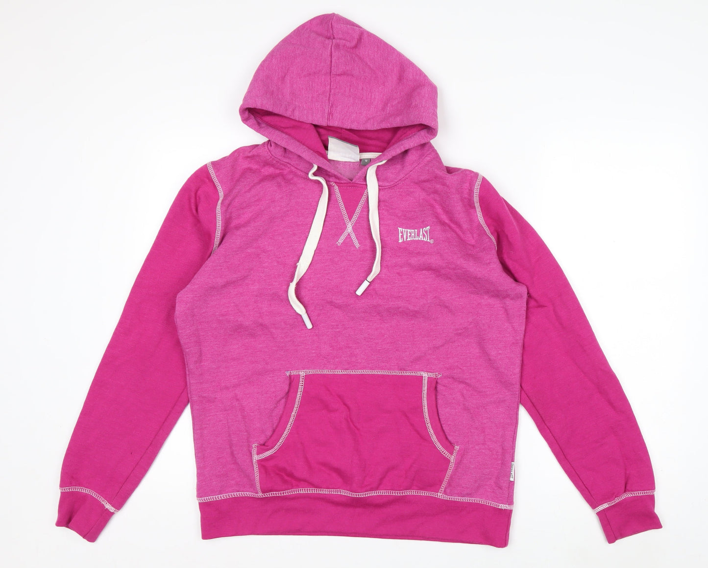 Everlast Womens Pink Pullover Hoodie Size 12 Cotton Blend Casual