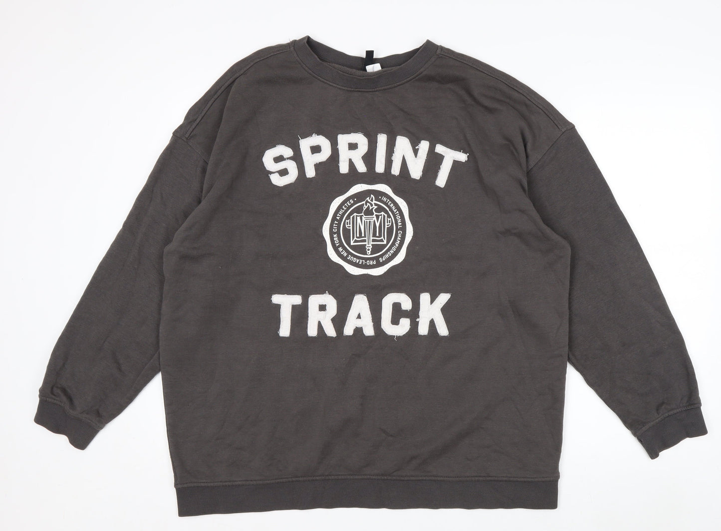H&M Divided Men’s Grey Sprint Track Crew Neck Sweatshirt Size M