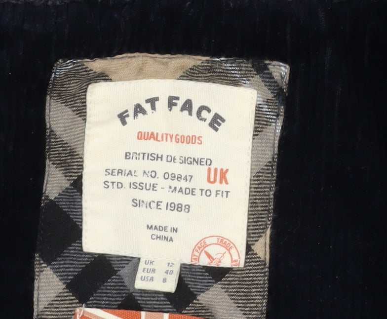 Fat Face Women's Blue Hooded Parka Coat Size 12 Lined Waterproof