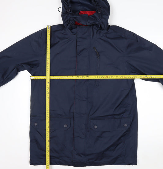 Southbay Men's Blue Hooded Parka Jacket Size S 38in Polyester Lined