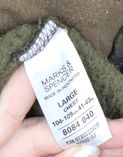 Marks and Spencer Blue Harbour Men's Green Fleece Bodywarmer L