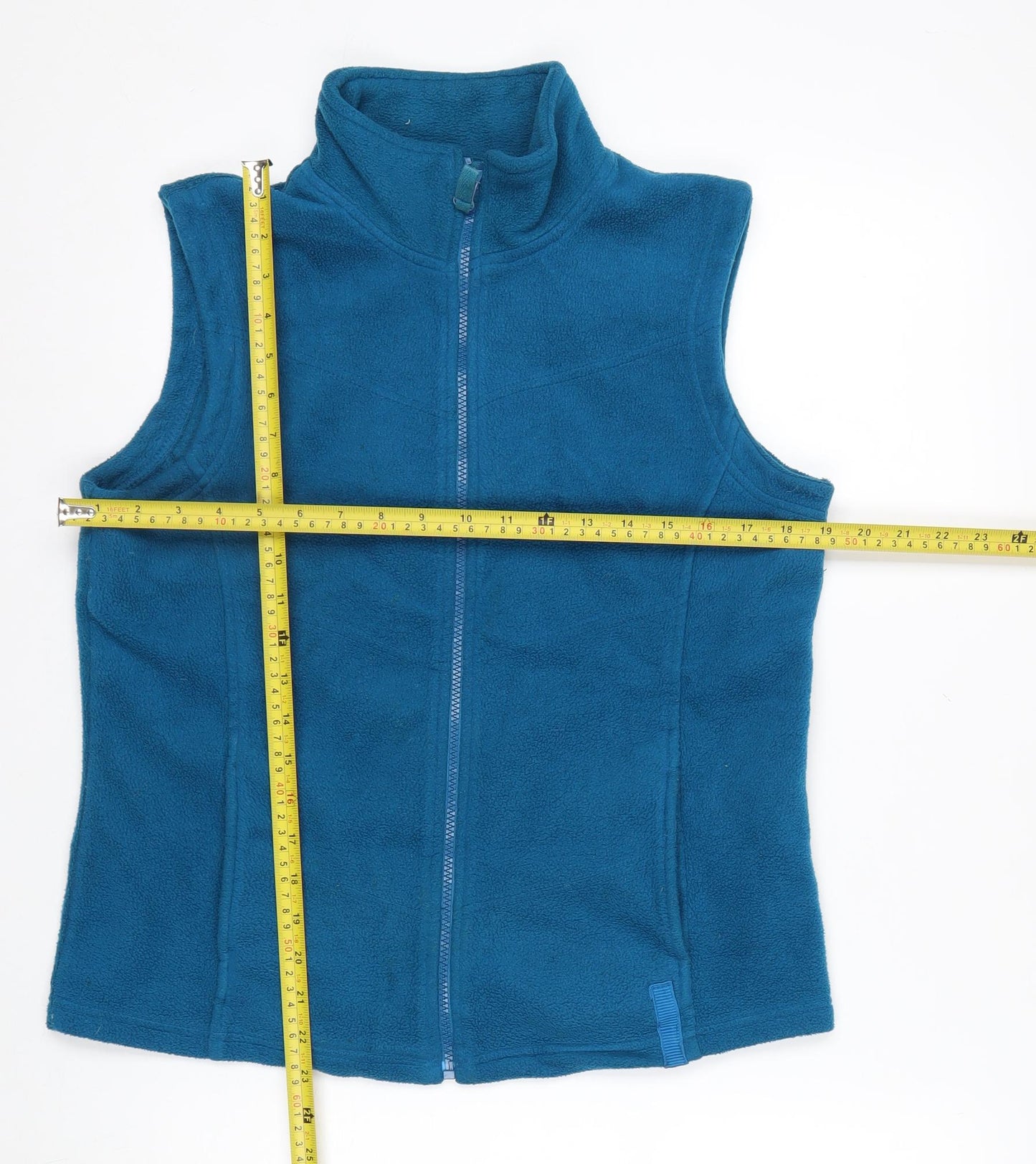 M&Co Women’s Blue Fleece Zip Waistcoat Bodywarmer M