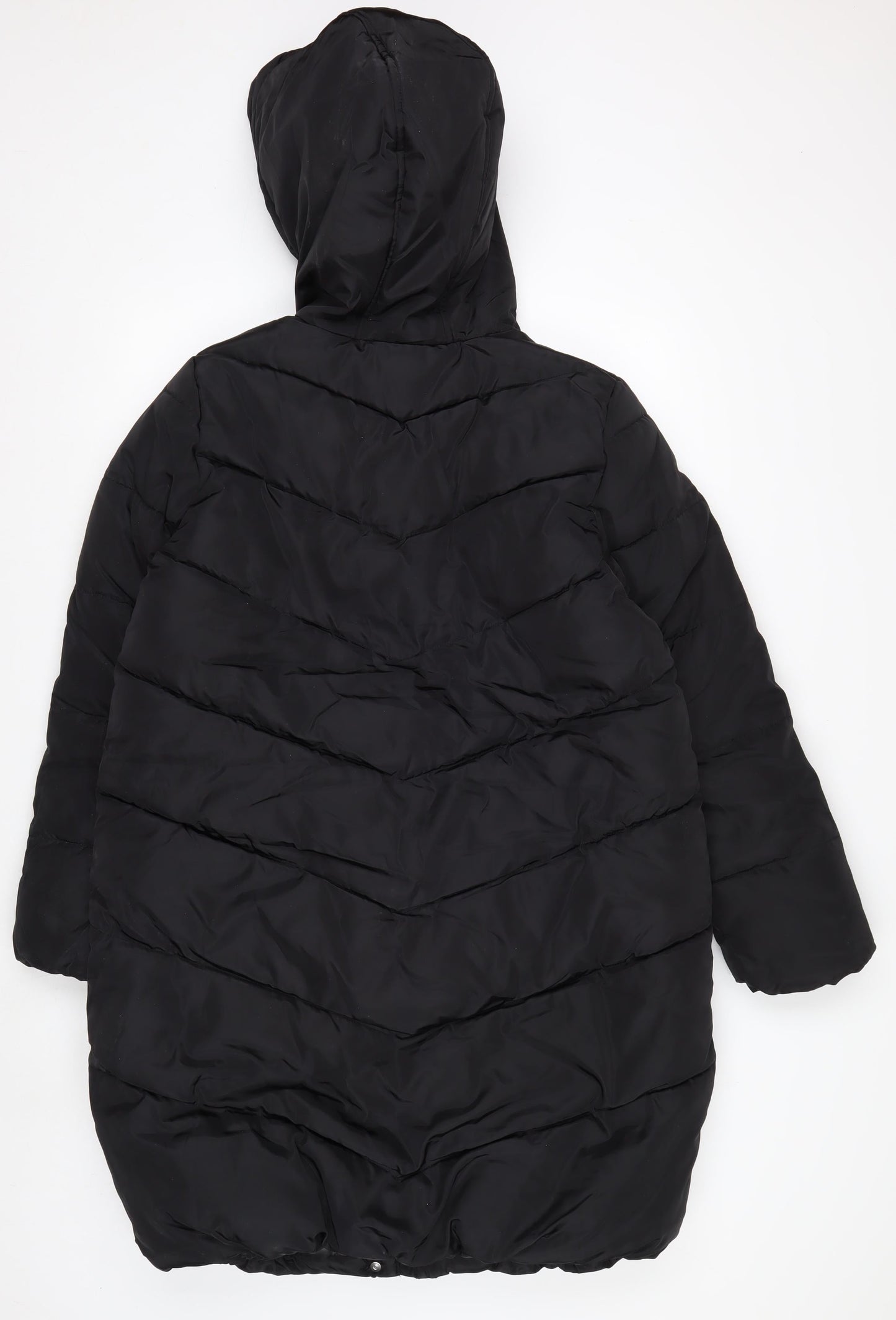 Marks and Spencer Girls Black 13-14 Years Hooded Puffer Coat Winter Jacket