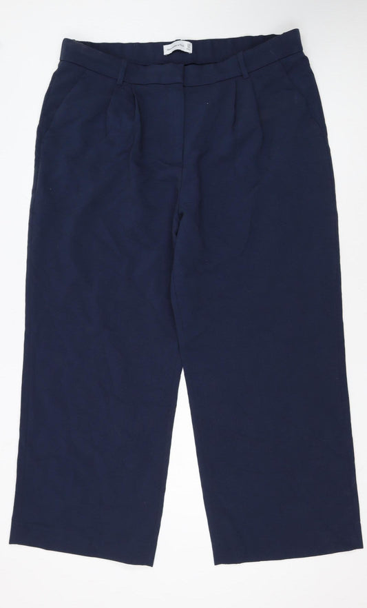 Abercrombie & Fitch Womens Navy Blue Cropped Trousers Size 18S