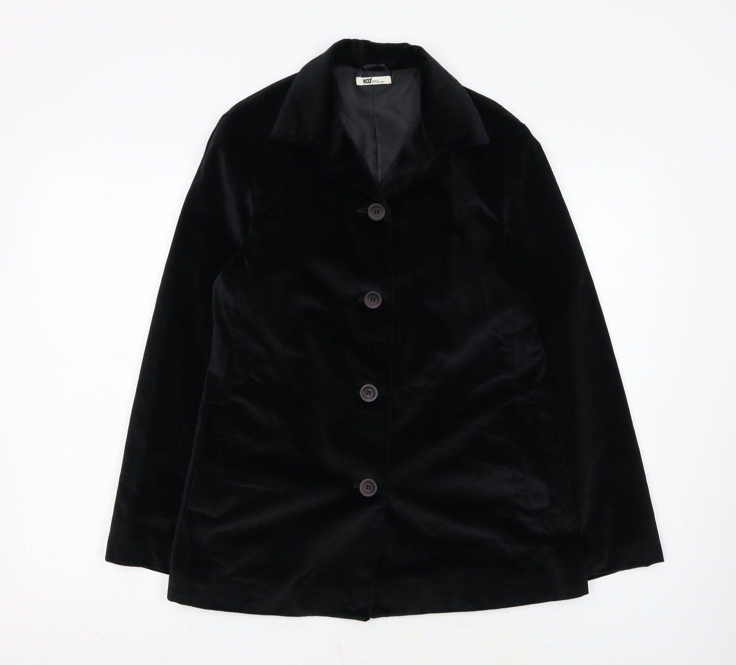 NCD Milano Women's Black Corduroy Blazer Size 14 Regular Fit
