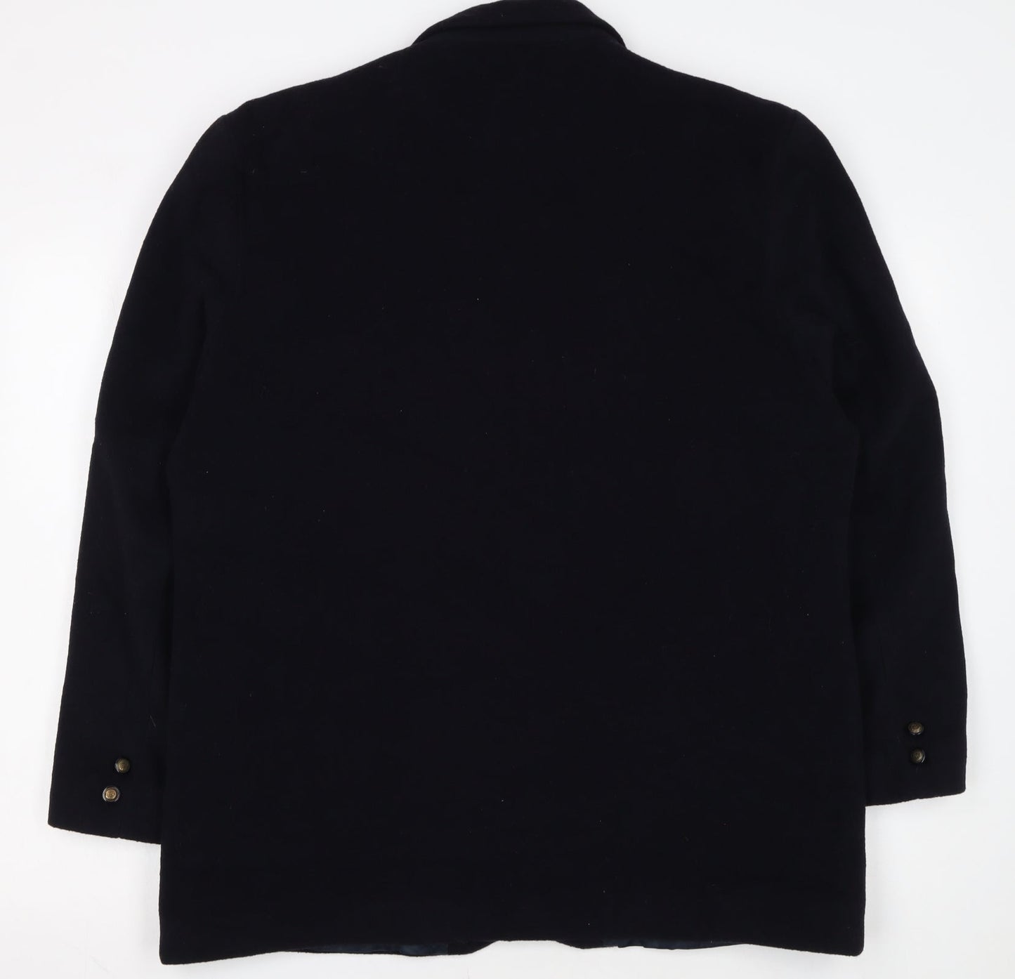 Imagination Womens Black Wool Blend Single-Breasted Blazer Size 18