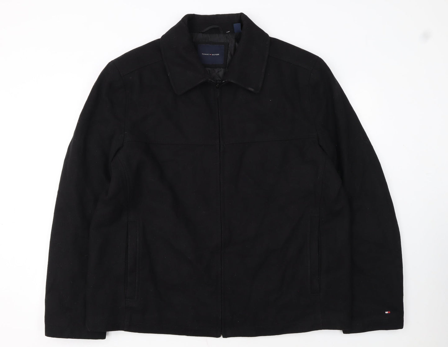 Tommy Hilfiger Men's Black XL Cotton Full Zip Jacket