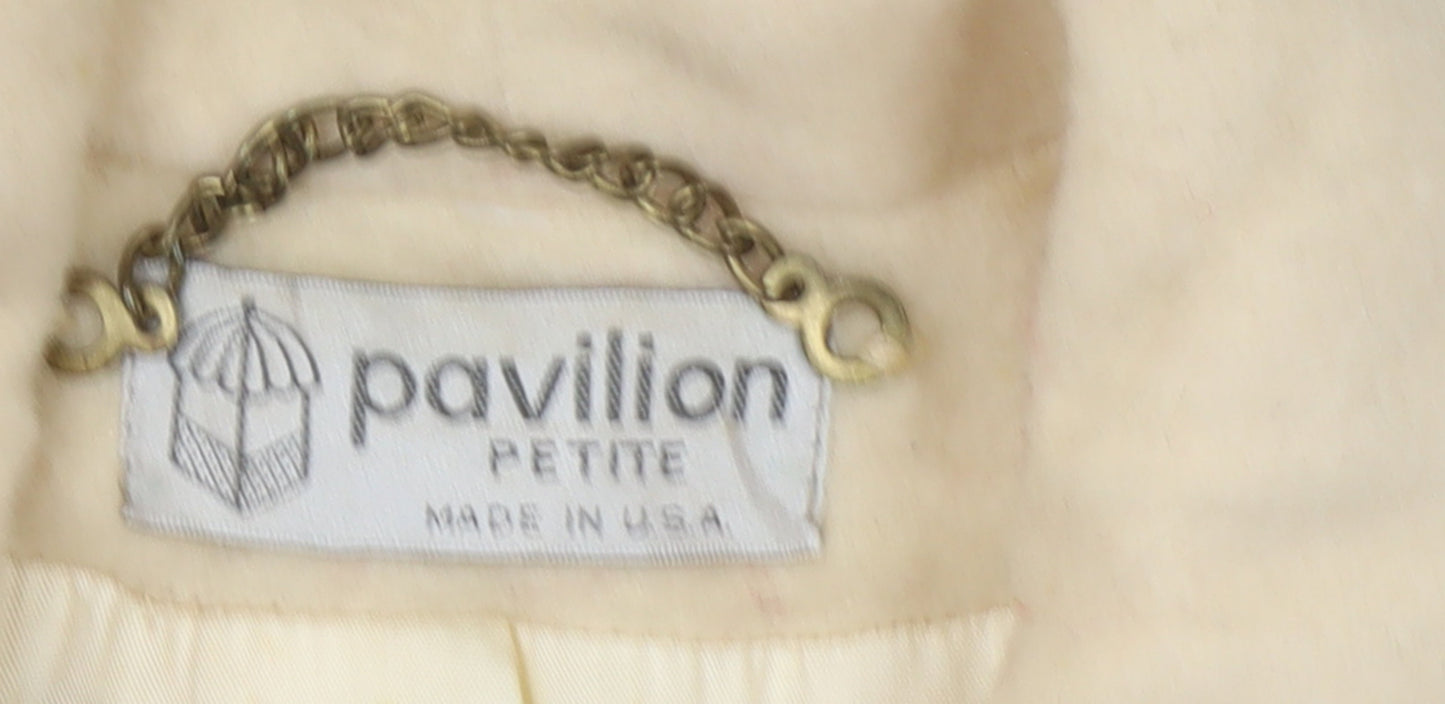 Pavilion Petite Women's Ivory Wool Blend Long Overcoat Size 12