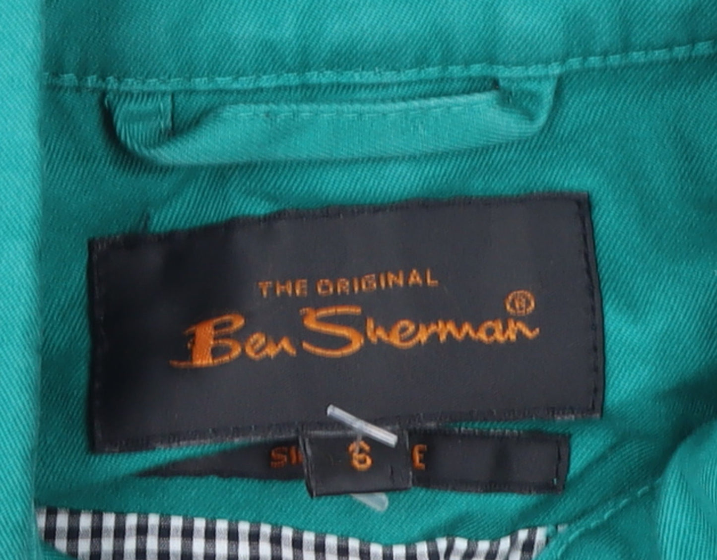 Ben Sherman Women's Green Cotton Trench Coat Size S Belted Classic Style