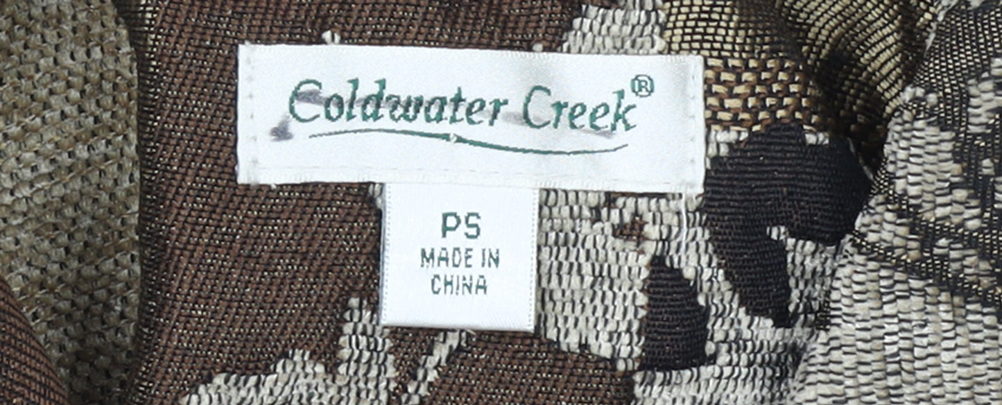 Coldwater Creek Women's Petite Brown Floral Tweed Jacket Size 8