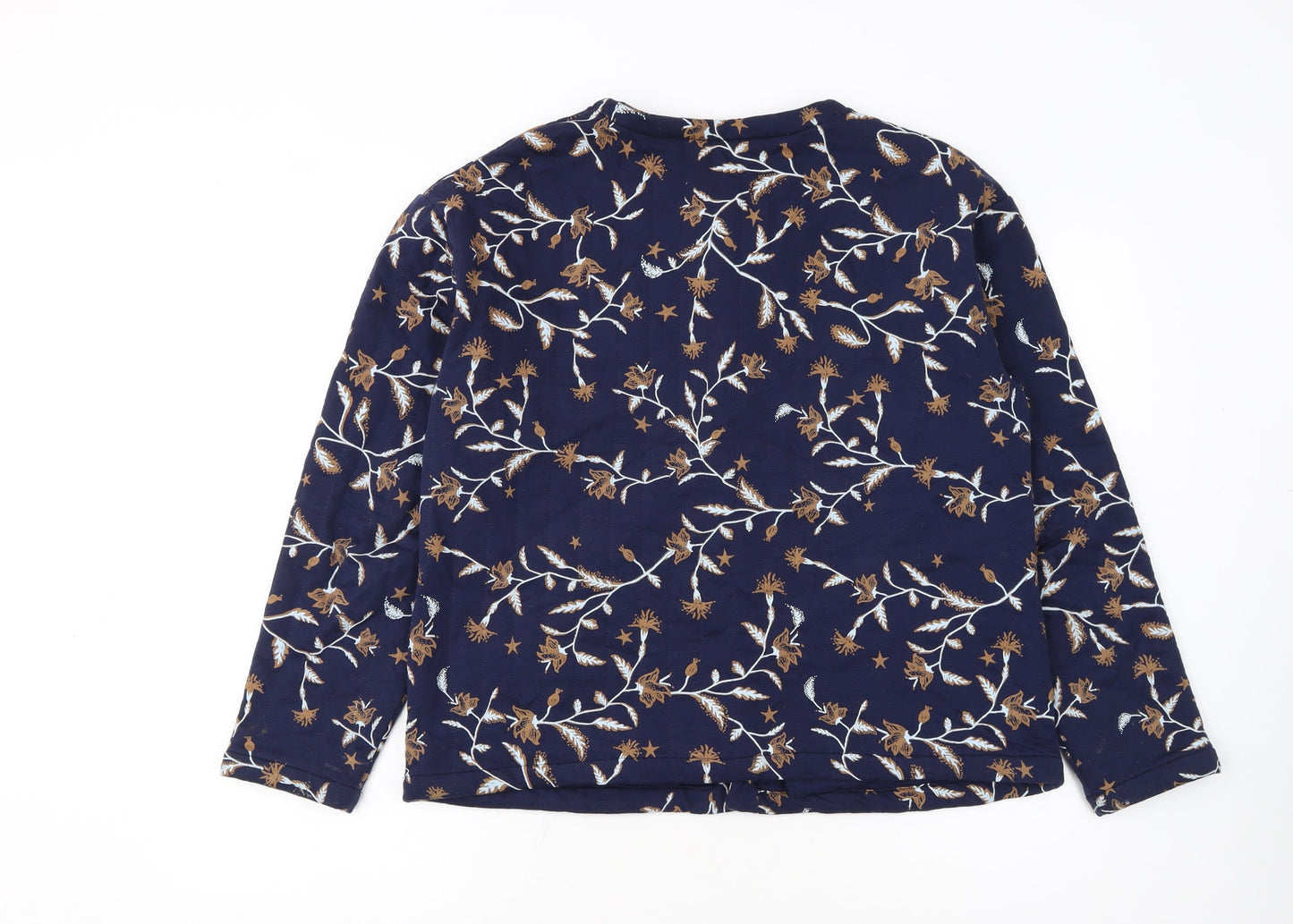 White Stuff Womens Blue Floral Button Cardigan UK 12 Cotton