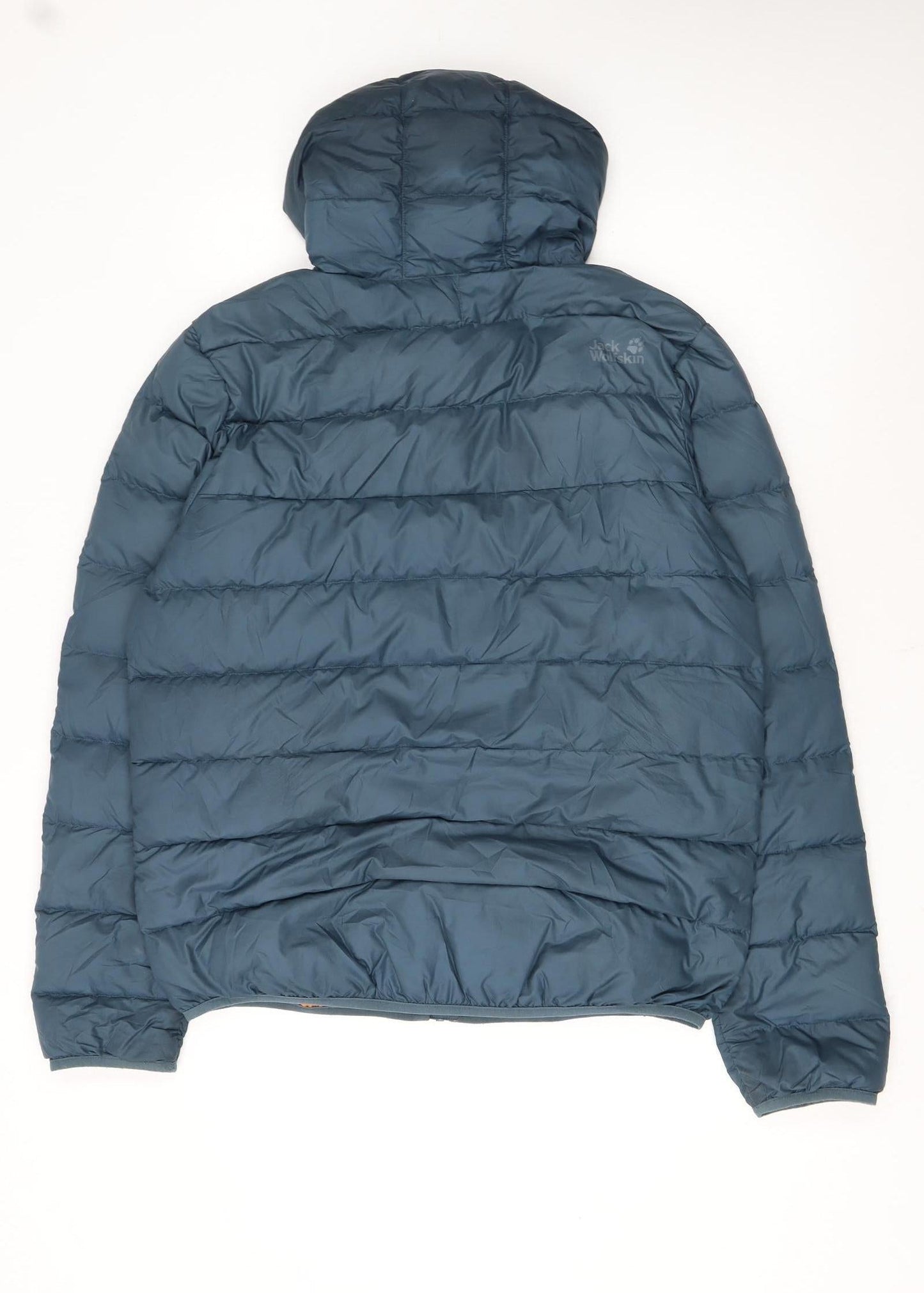 Jack Wolfskin Men's Blue Hooded Puffer Jacket Size M 40 in Hiking Outdoor