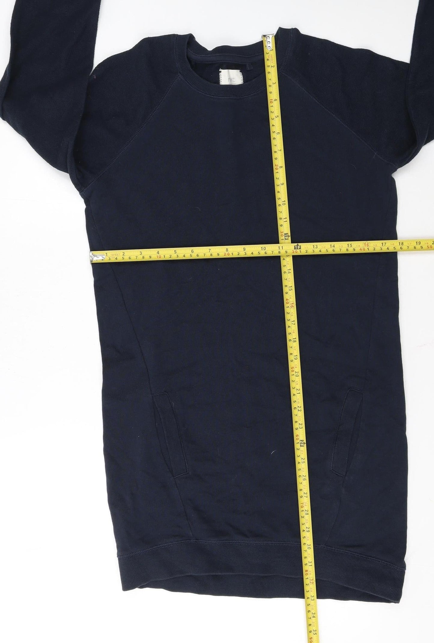 Next Women's Blue Cotton Jersey Sweatshirt Dress UK 8