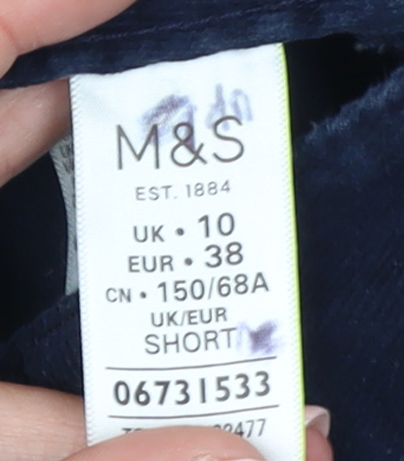 Marks and Spencer Women Blue Corduroy Chino Trousers Size 10 Regular