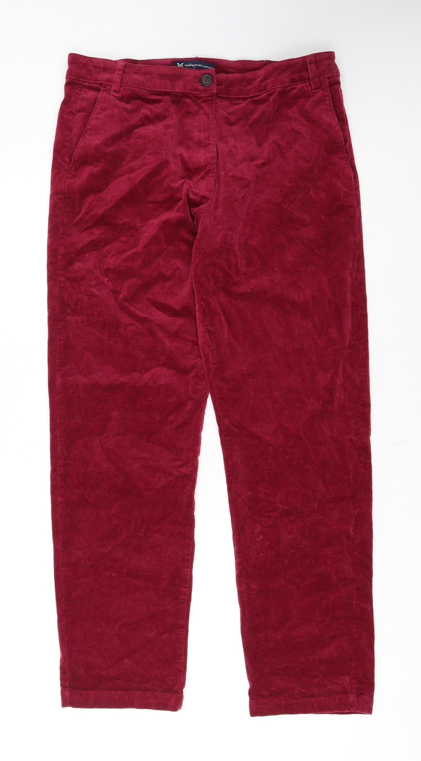 Crew Clothing Company Women's Red Corduroy Chino Trousers Size 12