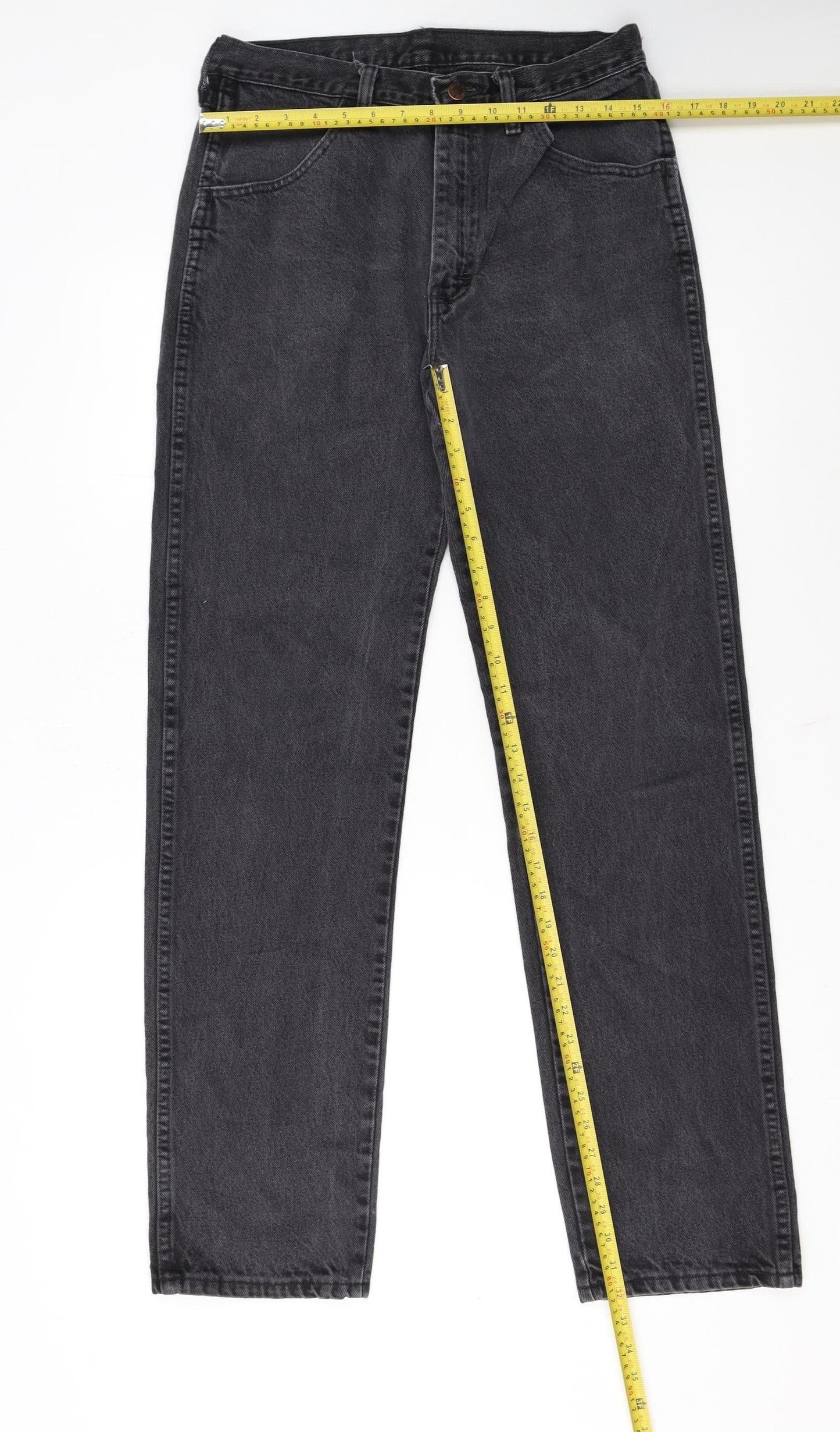 Rustler Men’s Black Straight Leg Denim Jeans 32x34 Regular Fit