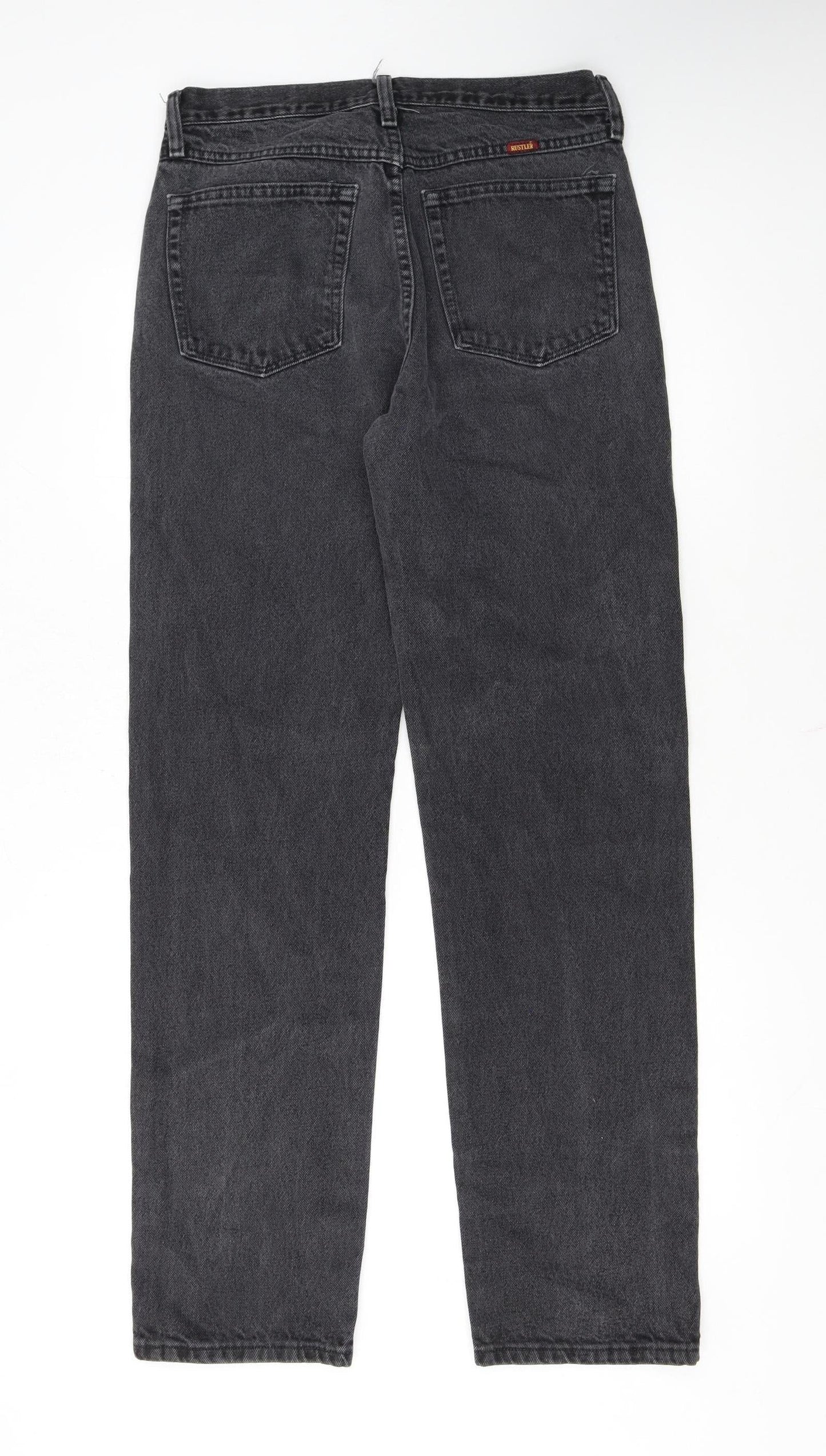 Rustler Men’s Black Straight Leg Denim Jeans 32x34 Regular Fit