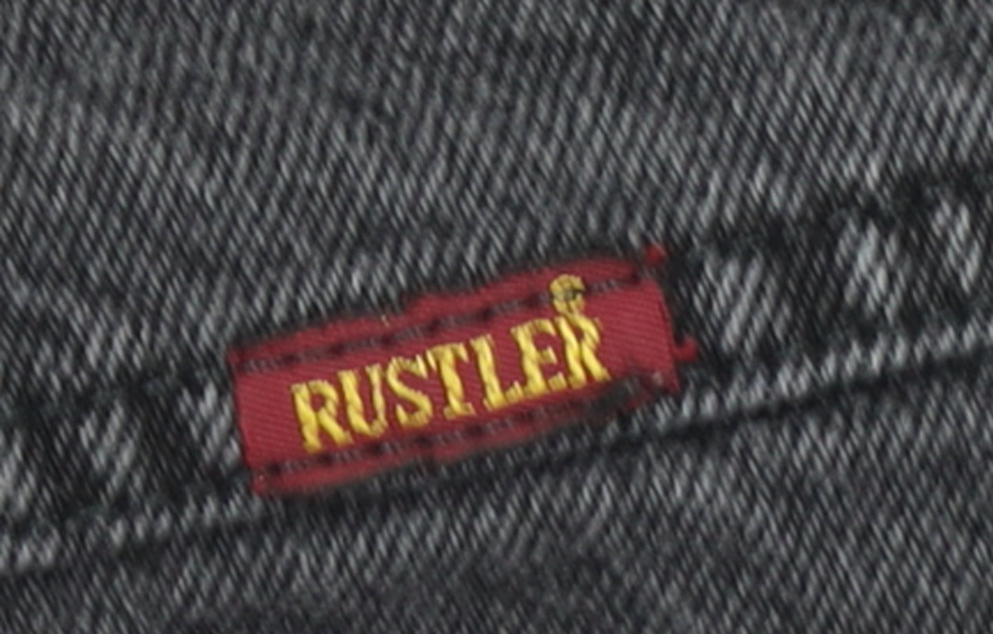 Rustler Men’s Black Straight Leg Denim Jeans 32x34 Regular Fit